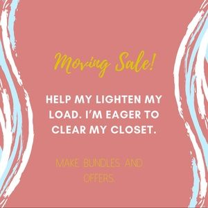 Moving Sale. Make bundles and offers.